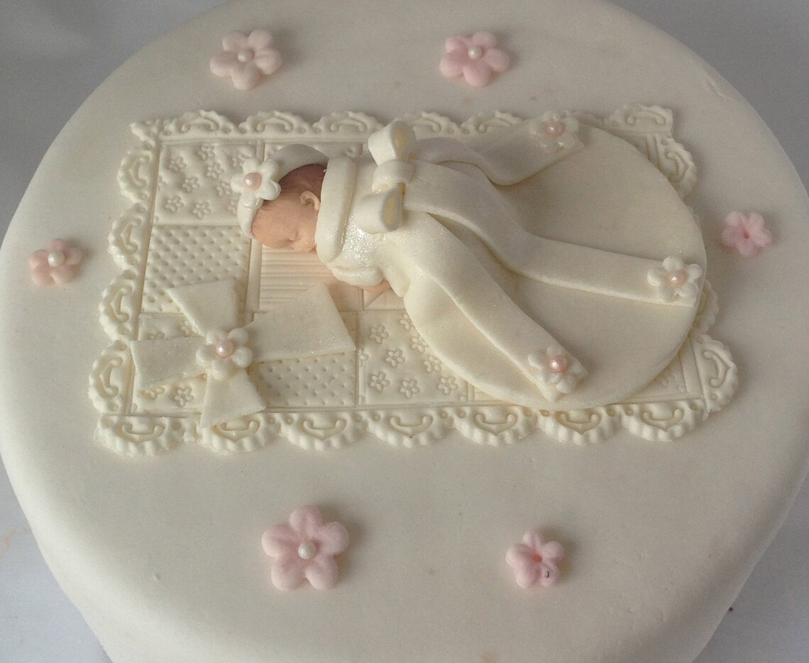 Christening Cake Topper girl Etsy