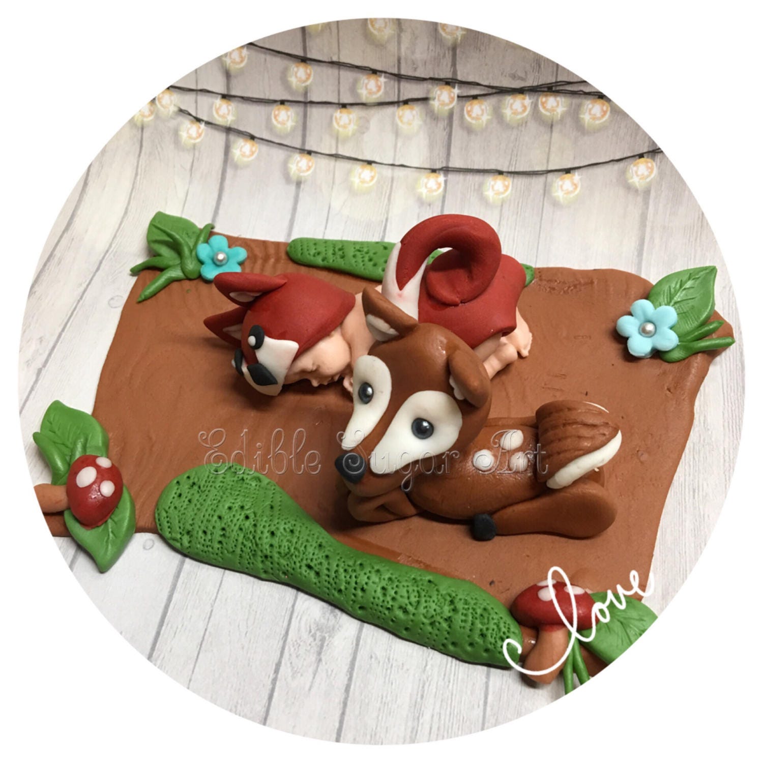 WOODLAND BABY SHOWER Cake Topper Deer Fondant Cake Topper Etsy