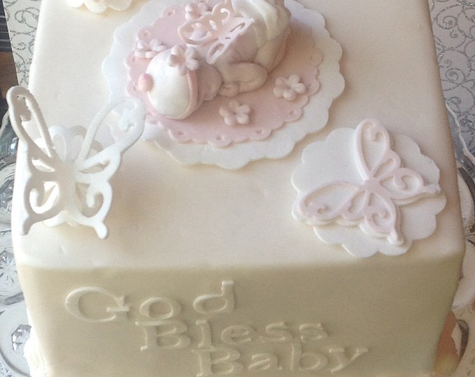EDIBLE BABY SHOWER Cake Topper First Birthday Baby Girl Etsy
