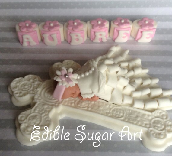Christening Cake Topper Baby Girl First Birthday Baby Shower Etsy