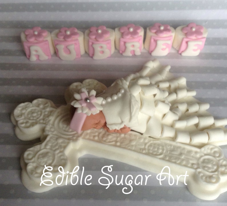 Edible baby Christening  cake topper decoration Edible Baby shower cake topper.