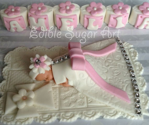 Christening Cake Topper Baby Girl Baby Shower Baptism Cake Topper
