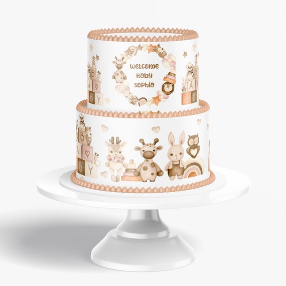 BOHO BABY SHOWER Cake Vintage Toy Baby shower cake Edible Image Vintage Doll cake topper Vintage Baby shower Edible Image Cake Wrap Il_570xn