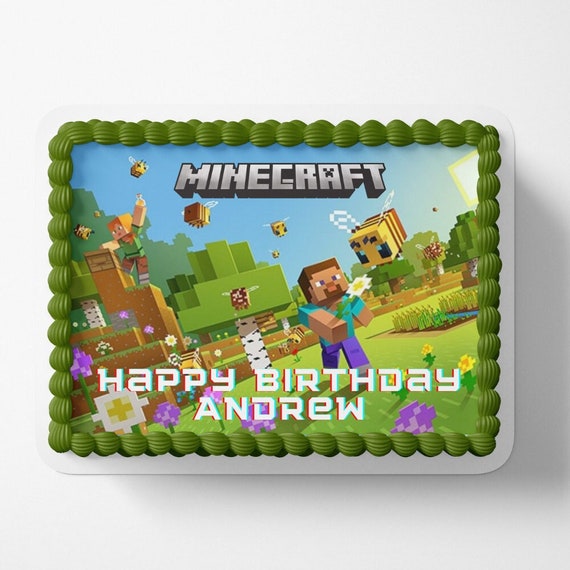 Minecraft Cake wrap Minecraft birthday Minecraft edible image edible icing sheet frosting sheet Il_570xn