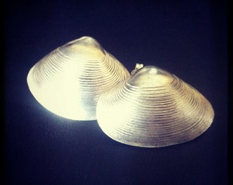 22ct Gold Plated Sterling Silver Clam Earrings