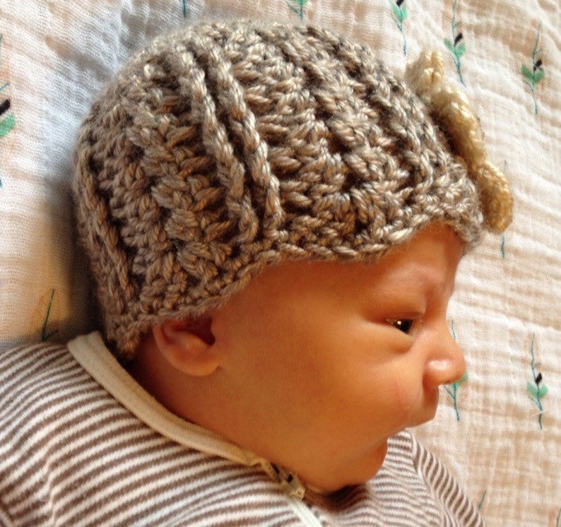 Newborn Crochet Hat Hat With Flower Baby Photo Prop Newborn Etsy