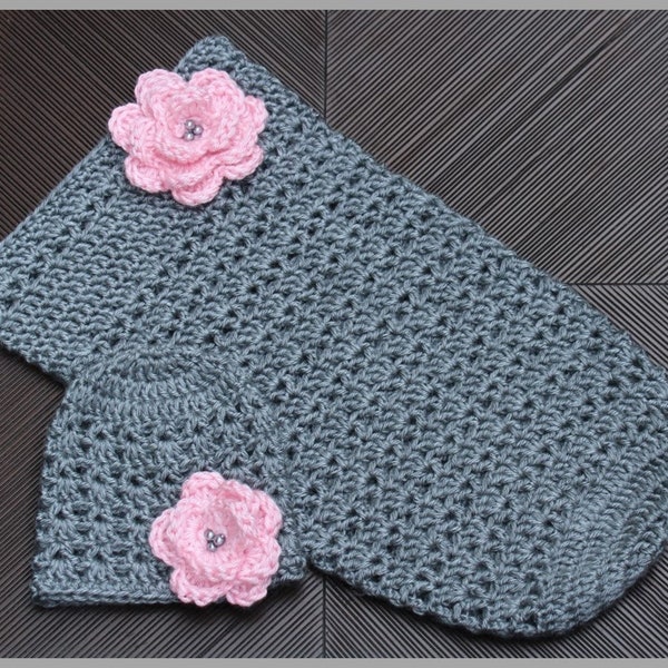 Sweet and Rosie Baby Hat & Cocoon - Crochet Pattern - Size: Newborn ... Instant Download