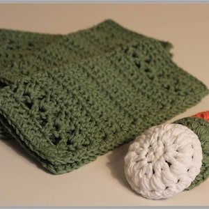 Washcloth & Scrubbie Crochet Pattern, Petite Primrose Set ... Instant Download