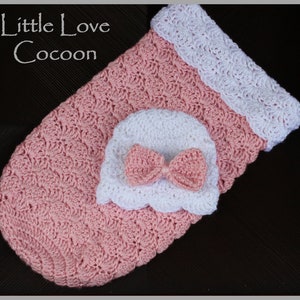 Little Love Baby Hat & Cocoon - Crochet Pattern - Size: Newborn ... Instant Download