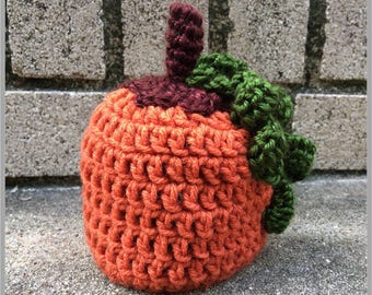 Crochet Hat Pattern - Baby Pumpkin Beanie ... Sizes:  Preemie, Newborn ... Instant Download