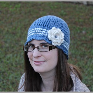 Scalloped Rose Hat Crochet Pattern - Size: Teen/Adult Small and Adult Large ... Instant Download