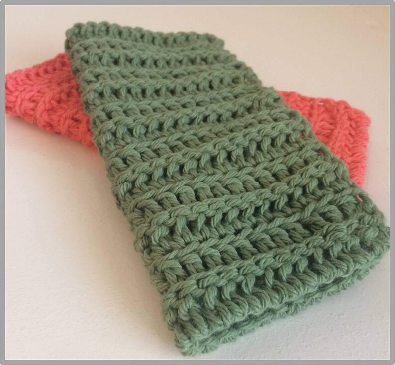 Simple Stripes Washcloth Crochet Pattern ... Instant Download image 1
