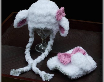 My Little Lamb Hat & Diaper Cover Set ... Crochet Pattern - Size: Newborn ... Instant Download
