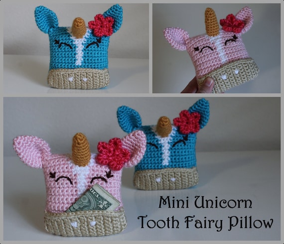 Mini Unicorn Tooth Fairy Pillow Crochet Pattern Instant Etsy