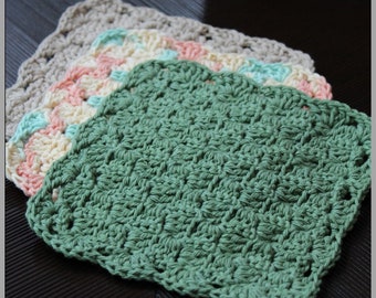 Ocean's Edge Washcloth Crochet Pattern ... Instant Download