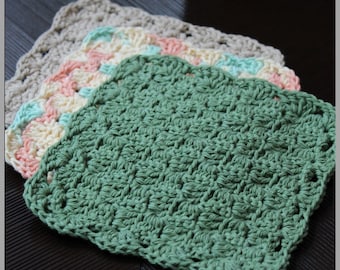 Ocean's Edge Washcloth Crochet Pattern ... Instant Download