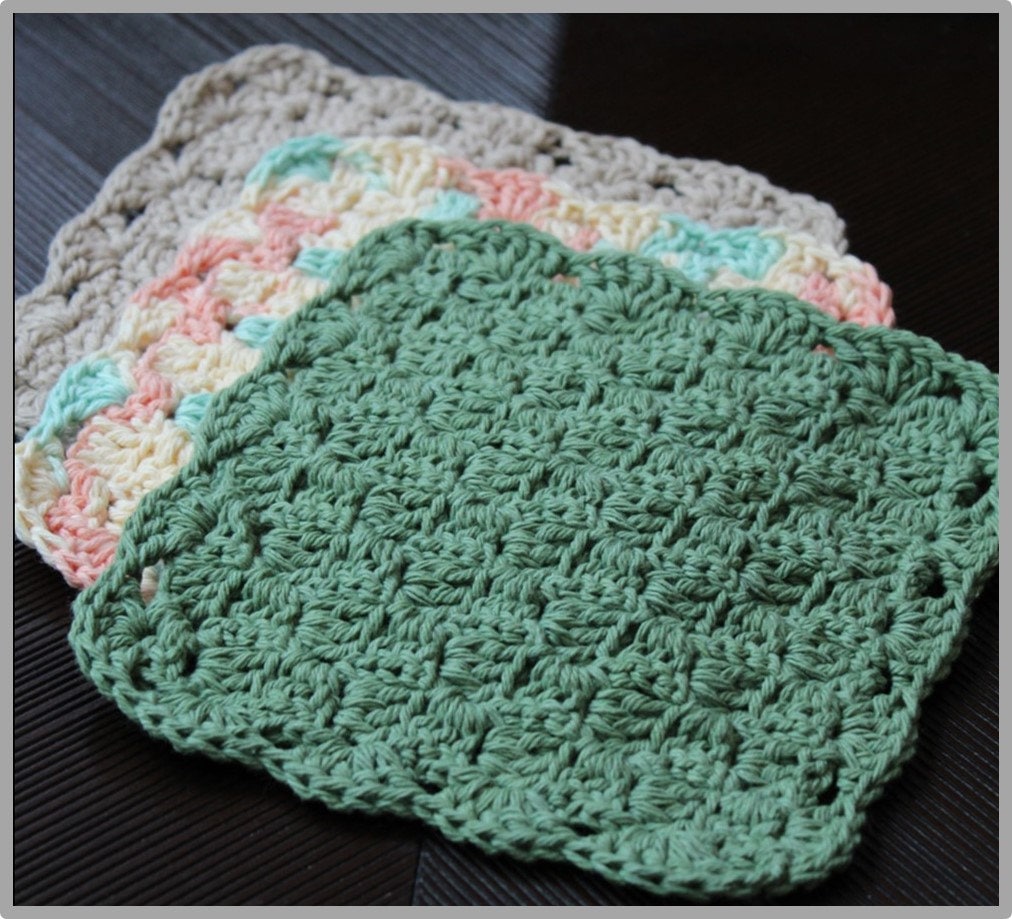 Ocean's Edge Washcloth Crochet Pattern ... Instant Download