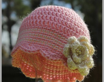 Scalloped Rose Hat Crochet Pattern Size 