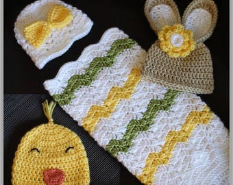 Newborn Easter Egg Cocoon Set Crochet Pattern - Size: Newborn ... Instant Download