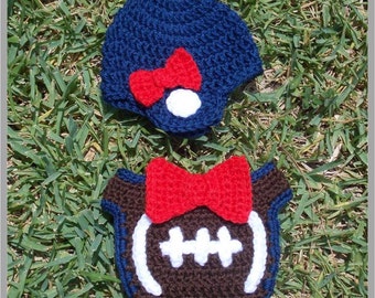 Baby Football Helmet and Diaper Cover Pattern - Girl ... Instant Download