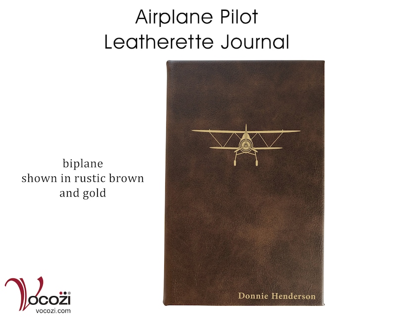 Airplane Pilot Personalized Leatherette Journal image 3