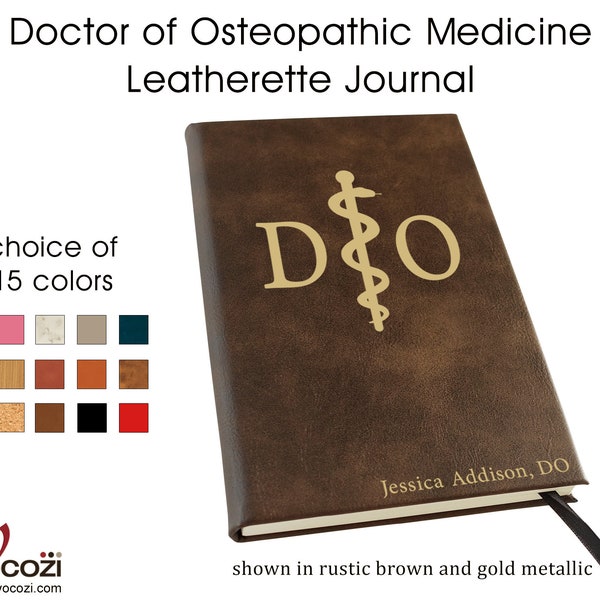 Doctor of Osteopathic Medicine DO Personalized Leatherette Journal