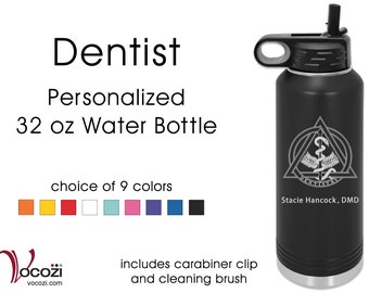 00-Dentist DMD DDS Vacuum Insulated Stainless Steel 32 oz Personalized Water Bottle