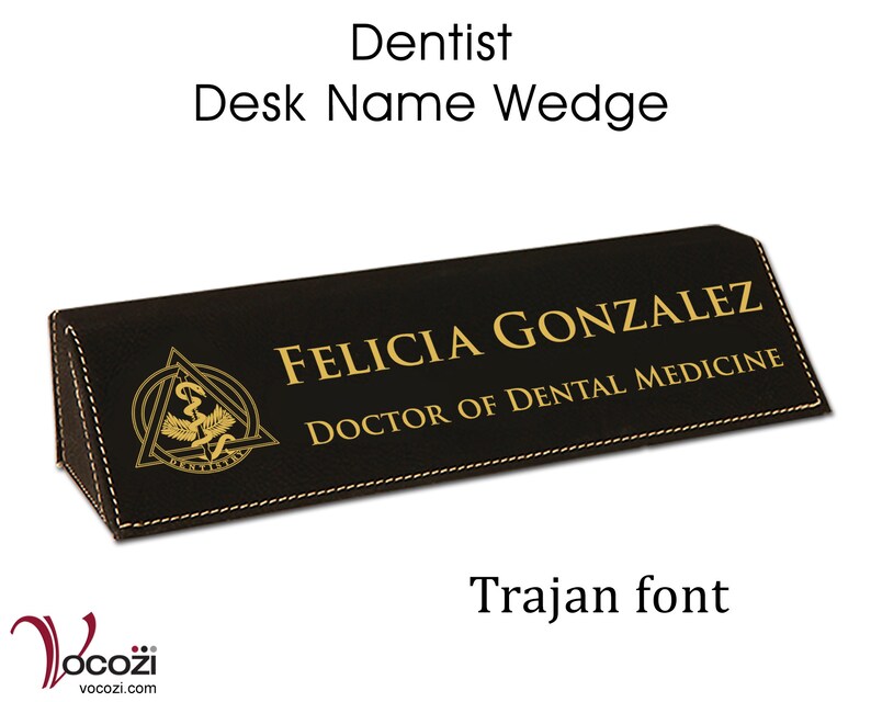 Dentist Personalized Desk Name Plate Leatherette Desk Name Etsy