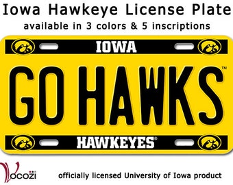 Iowa Hawkeye License Plate Sign                   - Univ of Iowa