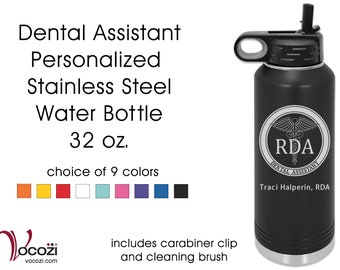 Dental Assistant RDA Vacuum Insulated Stainless Steel 32 oz Personalized Water Bottle