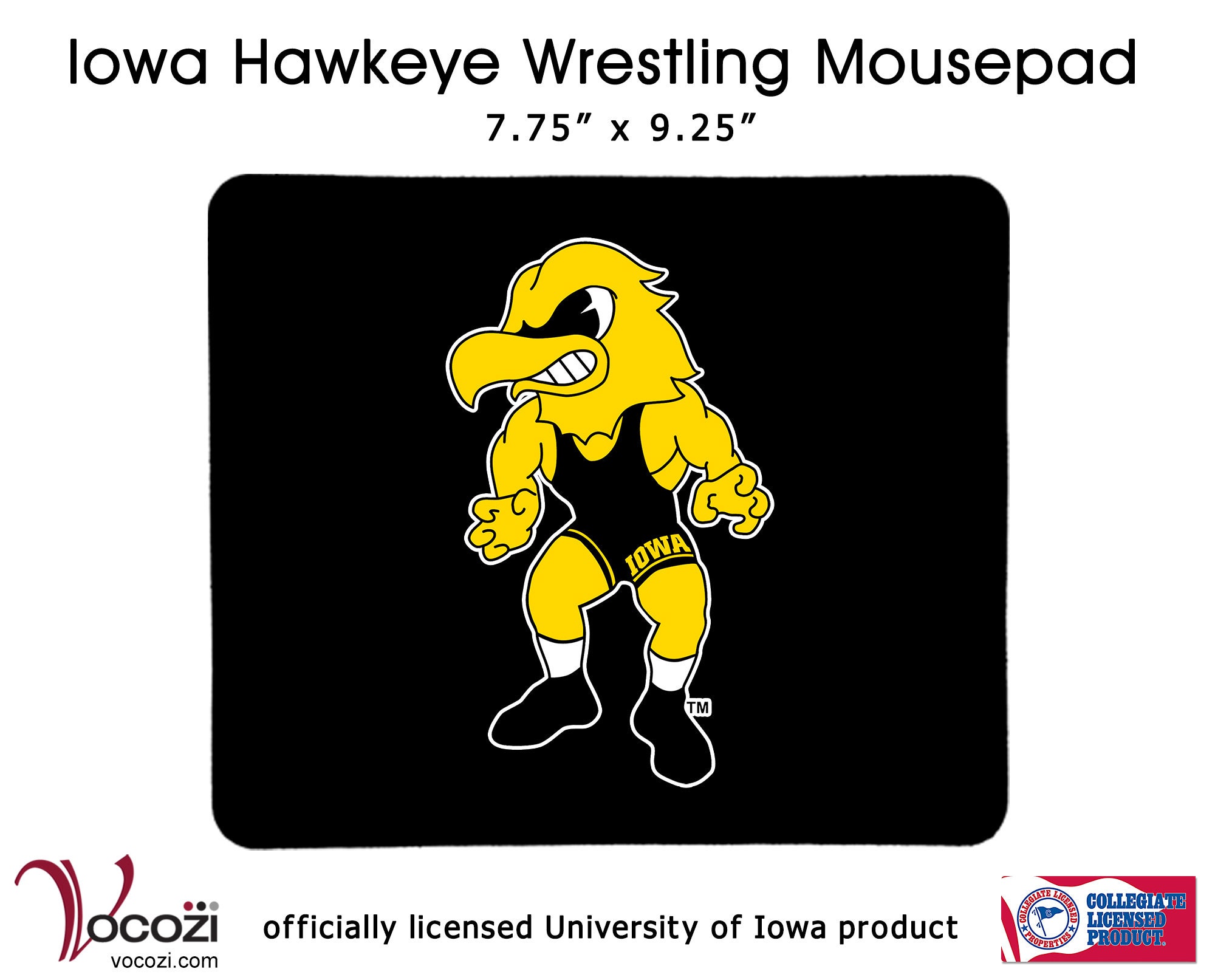 Iowa Hawkeye Wrestling Herky Mouse Pad University of Iowa Etsy UK
