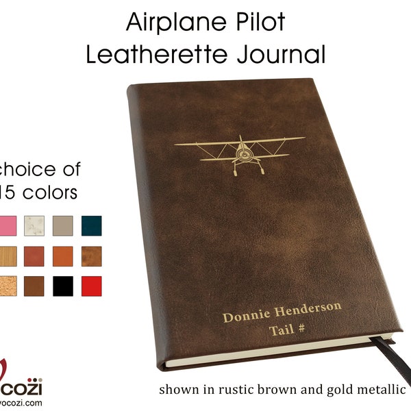 Airplane Pilot Personalized Leatherette Journal