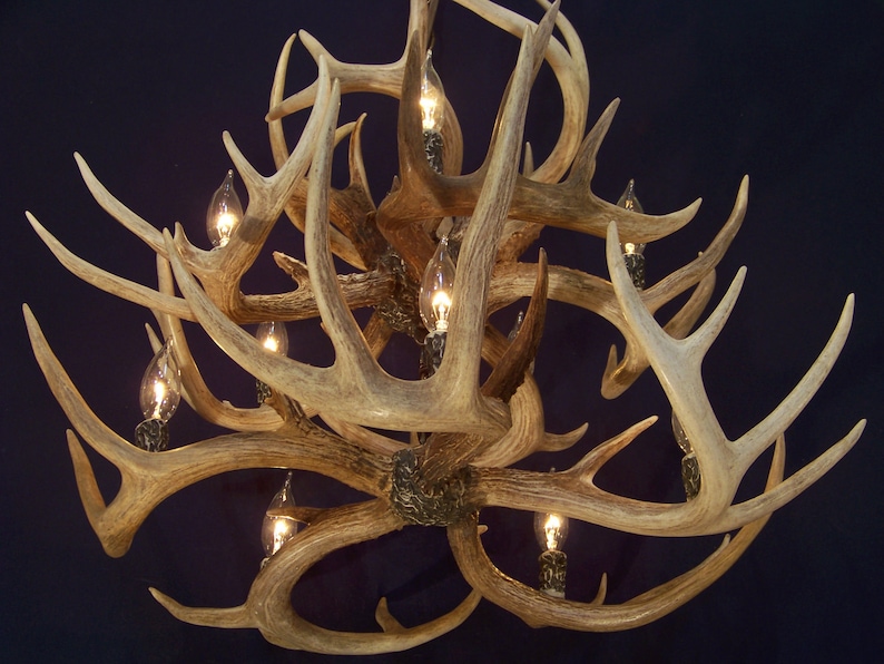 Legend Antler Designs TEN LIGHT Double Antler Chandelier Etsy