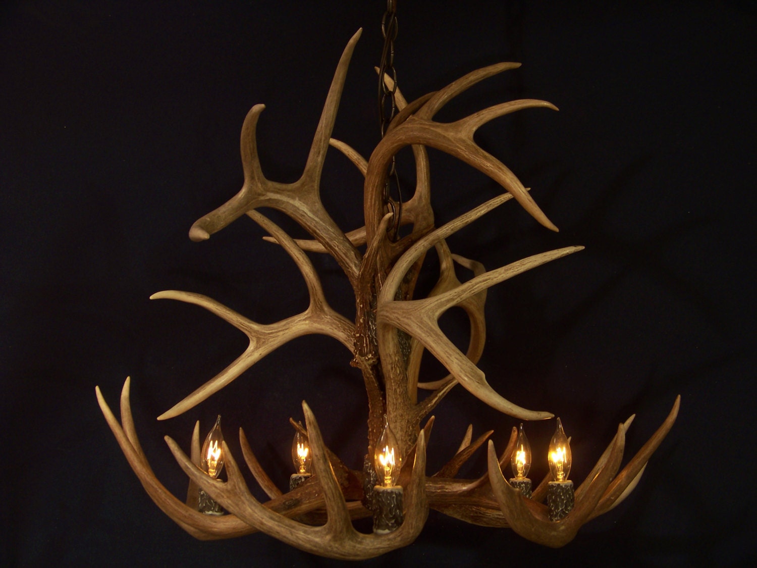 Legend Antler Designs "The Lochsa" Fountain Style Deer  Chandelier horn rustic light lamp shade fixture