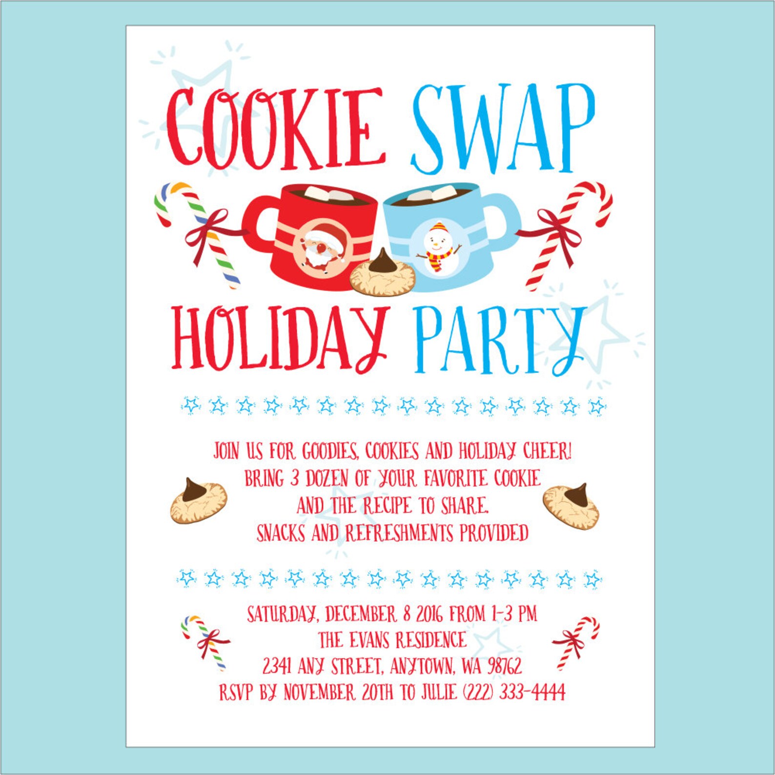 Printable Cookie Swap Party Invitations - Etsy