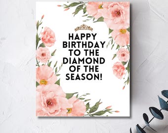 Diamond of the Season Birthday Card, Regency Era Birthday