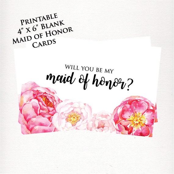 Printable Be My Maid of Honor Card | Etsy