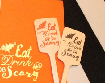 Eat Drink be Scary Halloween Drink Stirrers