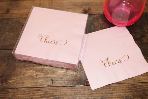 Cheers Script Cocktail/Beverage Napkins Il_570xn