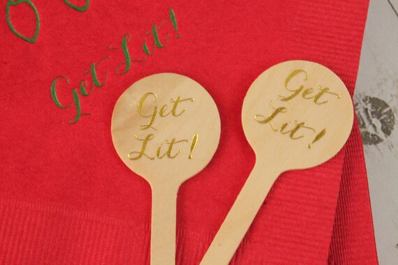 Get Lit! Wooden Drink Stirrers Il_570xn