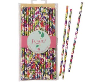 Floral Paper Straws