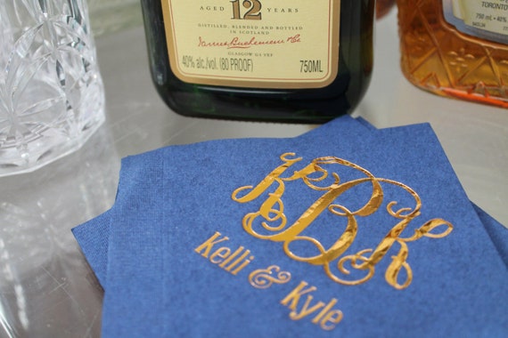 Personalized Wedding Napkins Customized Cocktail Napkins Custom Monogram Napkins Engagement Birthday Party Beverage Napkins Baby Shower Il_570xn