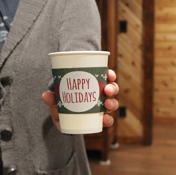 Happy Holidays - Ugly Christmas Sweater Coffee Sleeve Il_570xn