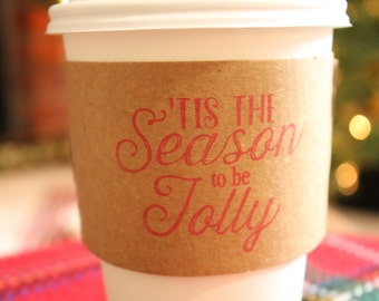 25 Christmas Theme Coffee Sleeves Tis the Season