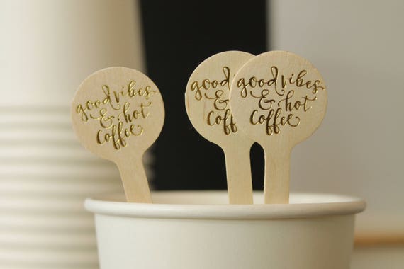 Holographic Mermaid Wooden Drink Stirrers