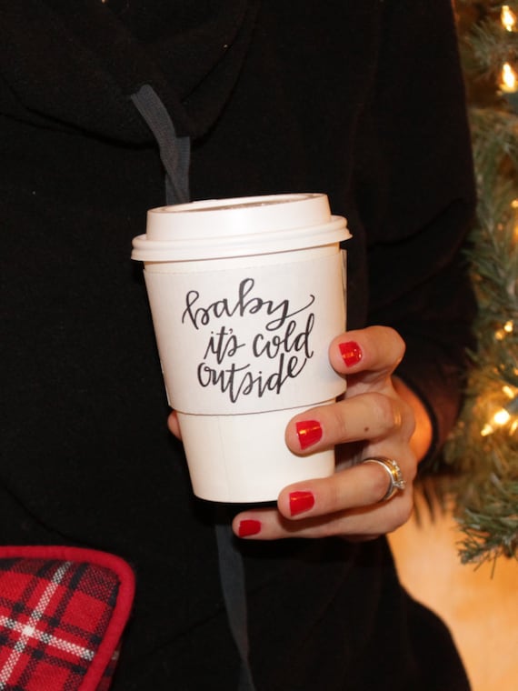 Baby It's Cold Outside Coffee Sleeve Christmas Winter Baby its cold outside Coffee Klutch wrap koozie Il_570xn