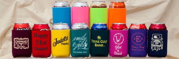 Can Covers Can Coolers Can Huggers Drink Wraps ~ Fully Customizable - You Choose Your own Fonts and Designs! Il_570xn