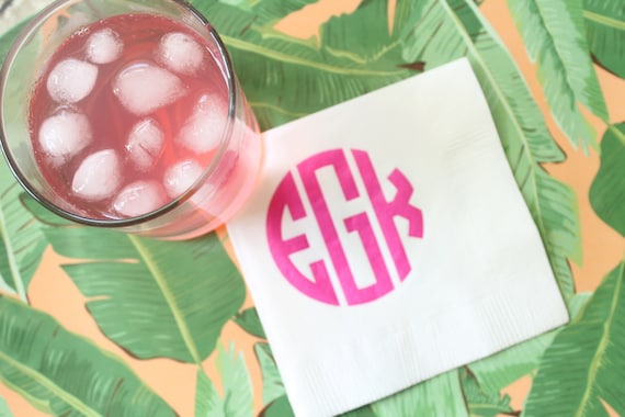 Personalized Monogram Napkins Customized Cocktail Napkins Custom Wedding Engagement Birthday Party Beverage Napkins Baby Shower Il_570xn