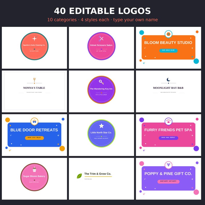 Developing Logo Template Editable Logo Template Pack | 40 Logo Designs for Small Business ...