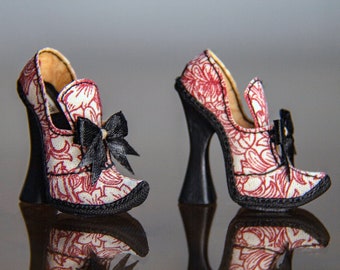 Shoes for Popovy Sisters dolls Versailles (floral red/light print)
